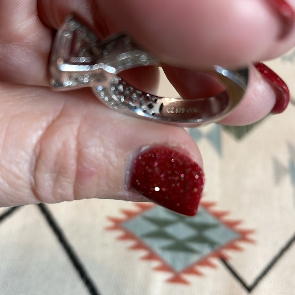 Tycoon ring in heavy 925 sterling with European shank. Gorgeous and heavy. sz 8 - Picture 6 of 7